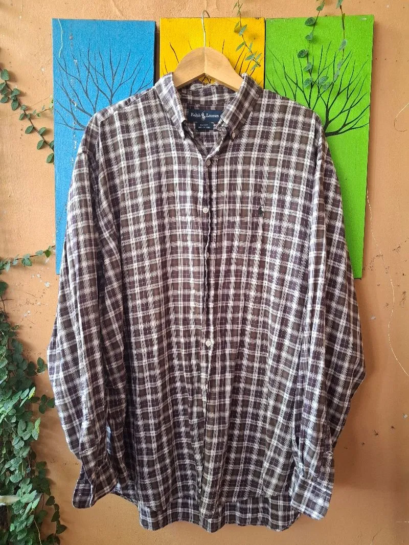 Polo Ralph Lauren Minimalist Casual Casual shirt Pria brown photo 1