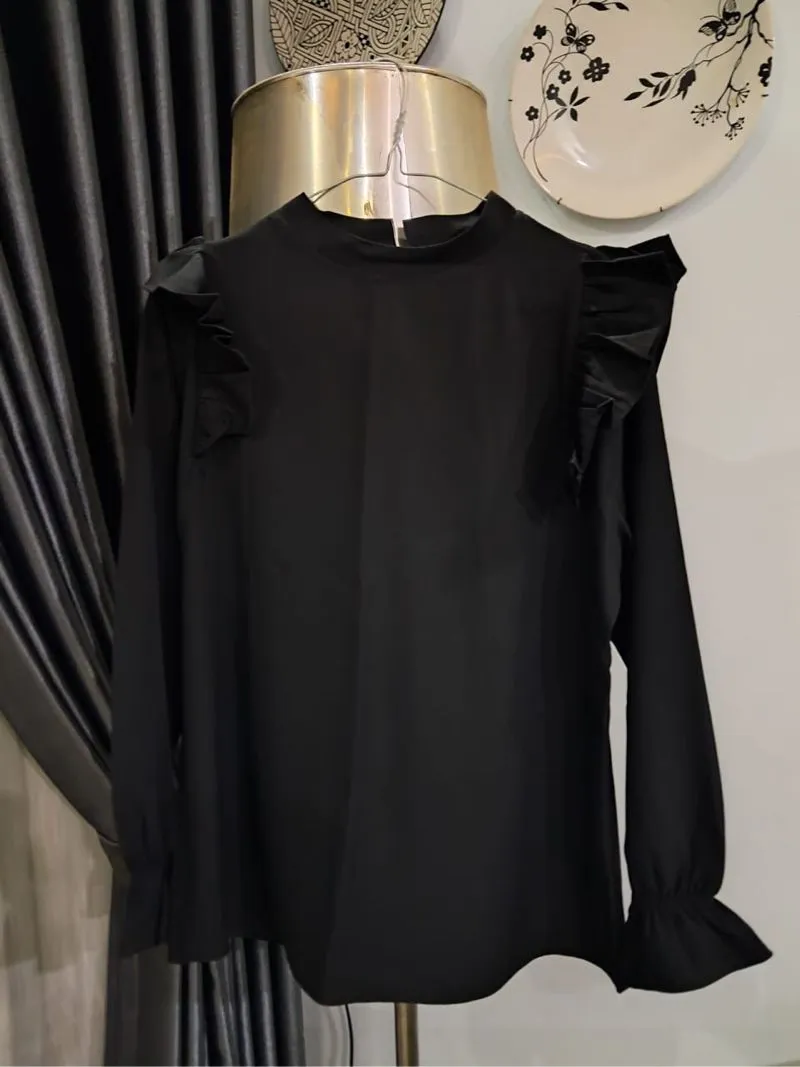 Casual Blouse Wanita black photo 1