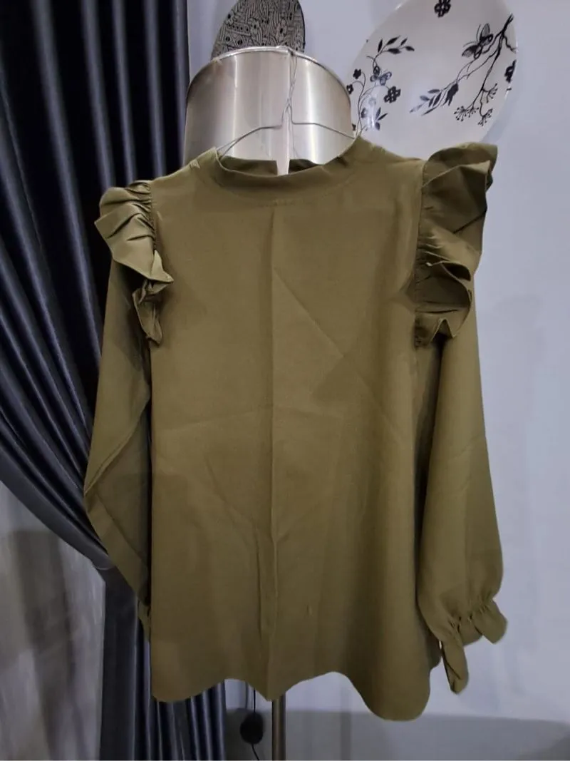 Casual Blouse Wanita green photo 1