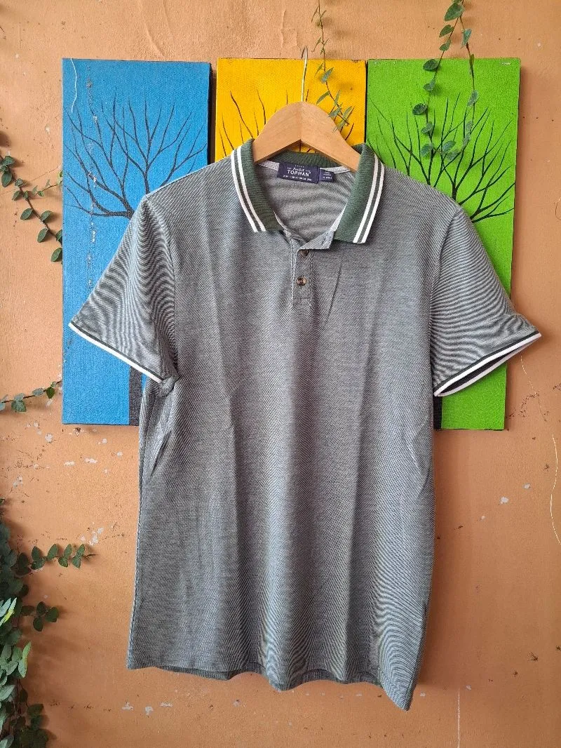 ASOS Vintage Casual Polo shirt Pria white green photo 1