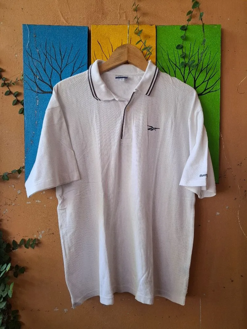 Reebok Vintage Casual Polo shirt Pria white photo 1