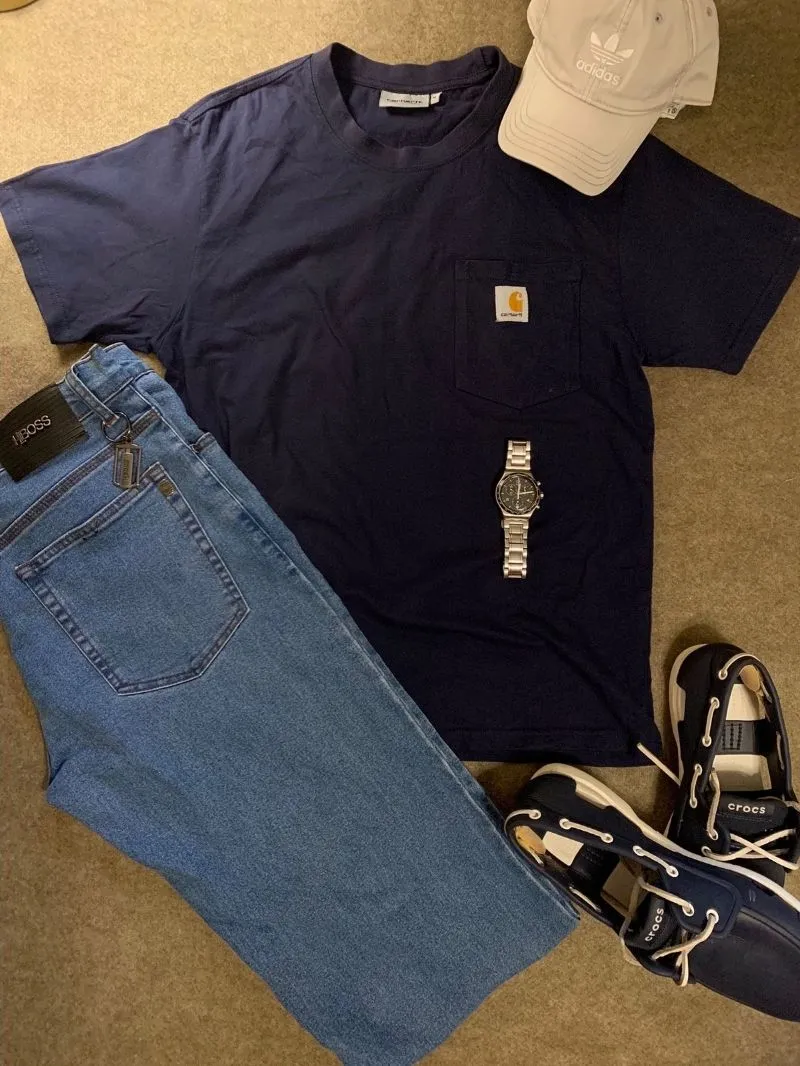 Carhartt Streetwear Minimalist T-shirt Pria navy photo 1