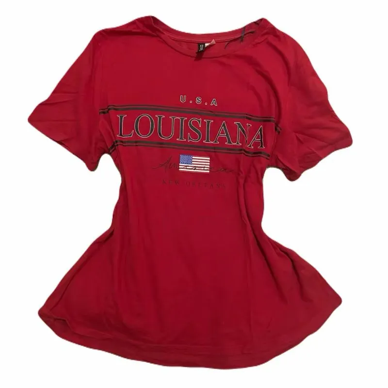 H&M Indie Casual T-shirt Wanita white red photo 1