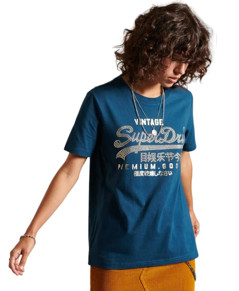 Superdry Streetwear Minimalist T-shirt Wanita navy photo 1