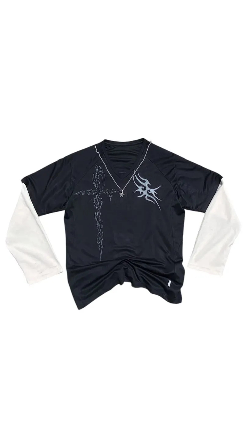 Streetwear Reworked Jersey Pria black cream photo 1