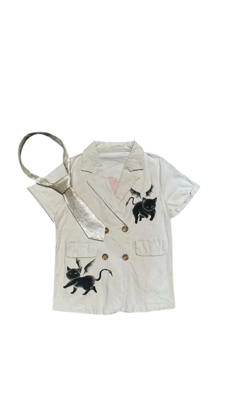 Y2K Reworked Casual dress Wanita cream photo 1