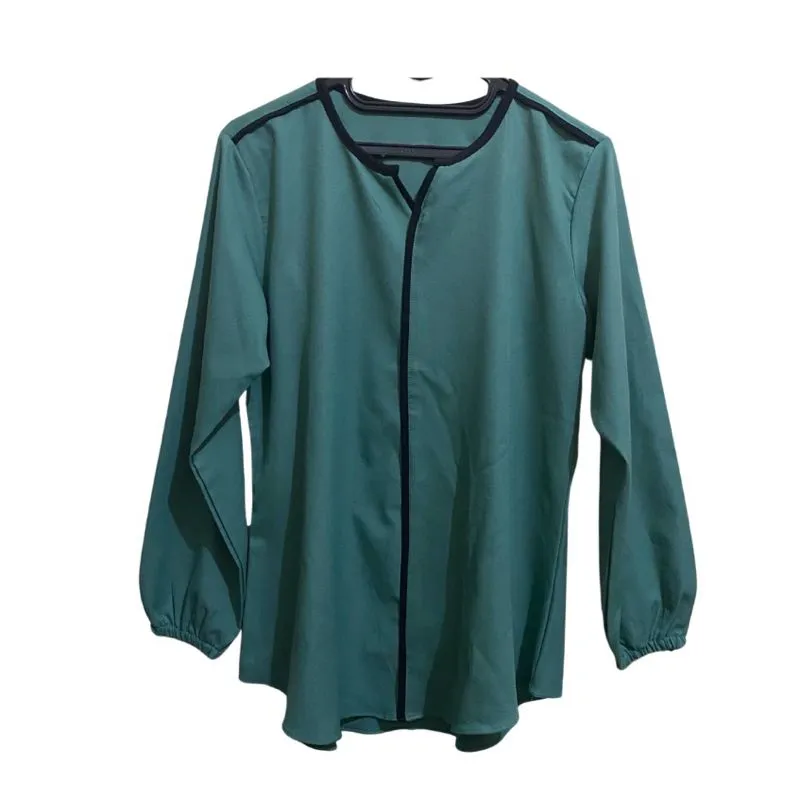 Casual Muslim Blouse Wanita green black photo 1
