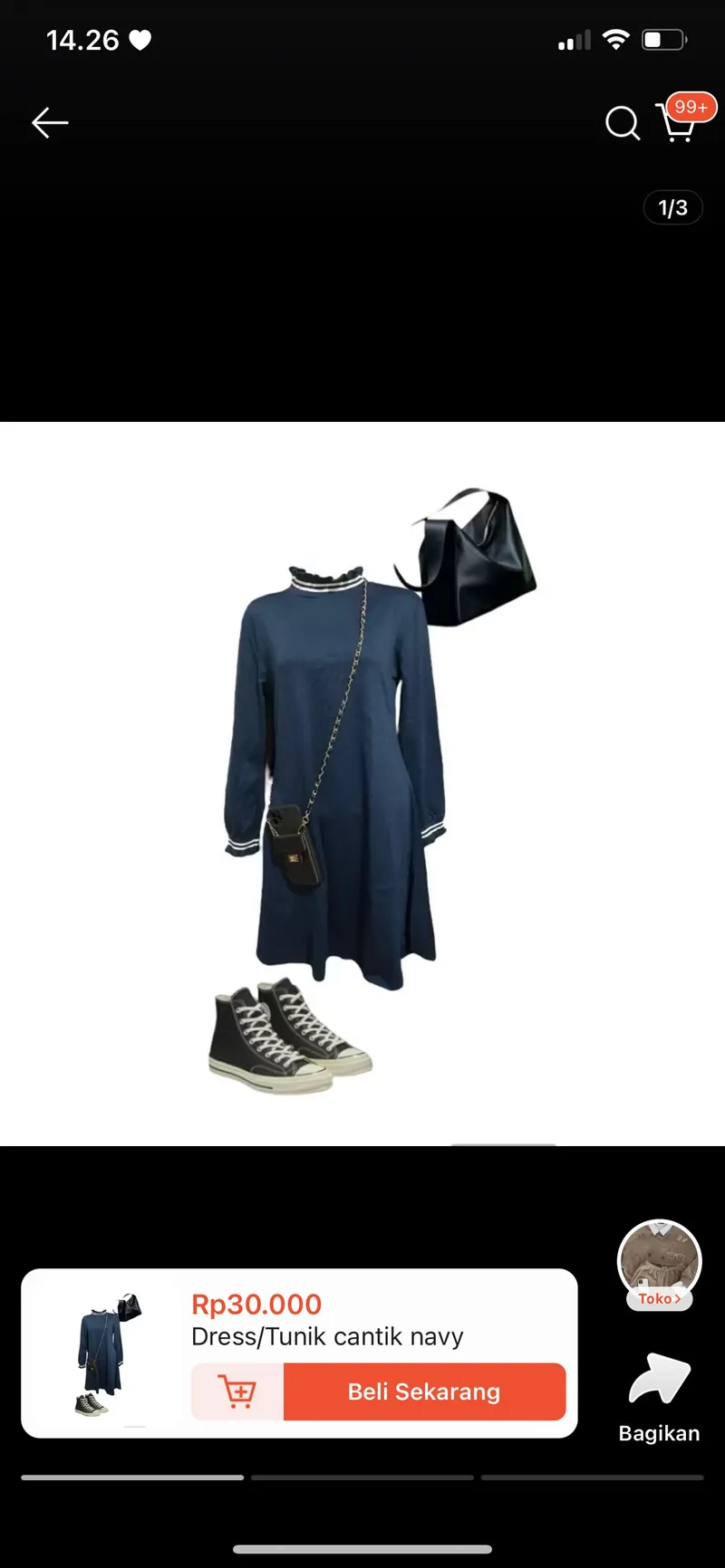 Casual Casual dress Wanita navy photo 1