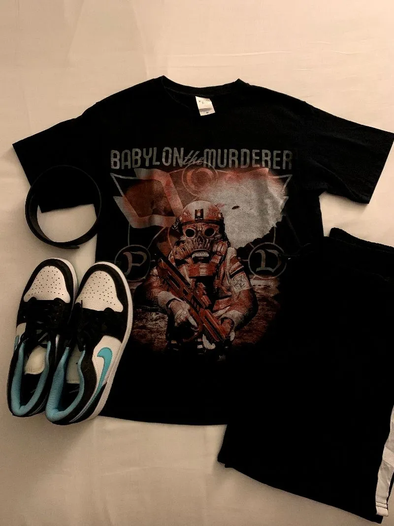 Streetwear Skater T-shirt Pria black photo 1
