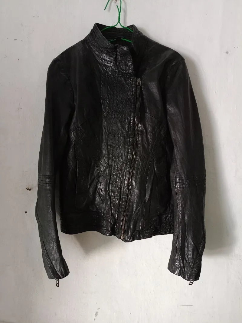 Y2K Biker Leather jacket Pria black photo 1