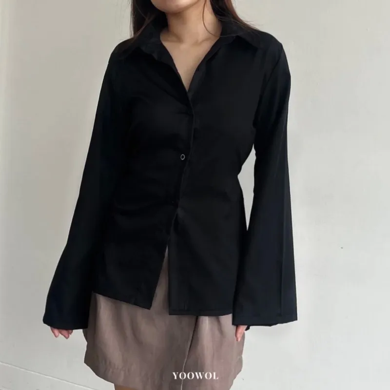 Goth Casual Shirt Wanita black photo 1