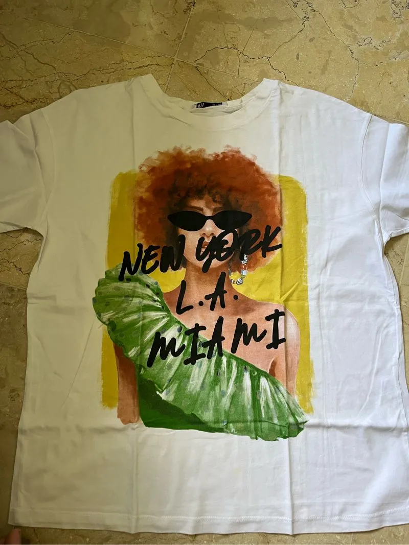 ZARA Casual T-shirt Wanita white photo 1