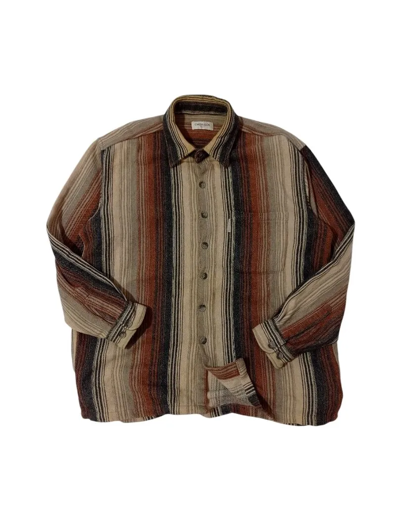 Japanese brand Vintage Streetwear Casual shirt Pria tan photo 1
