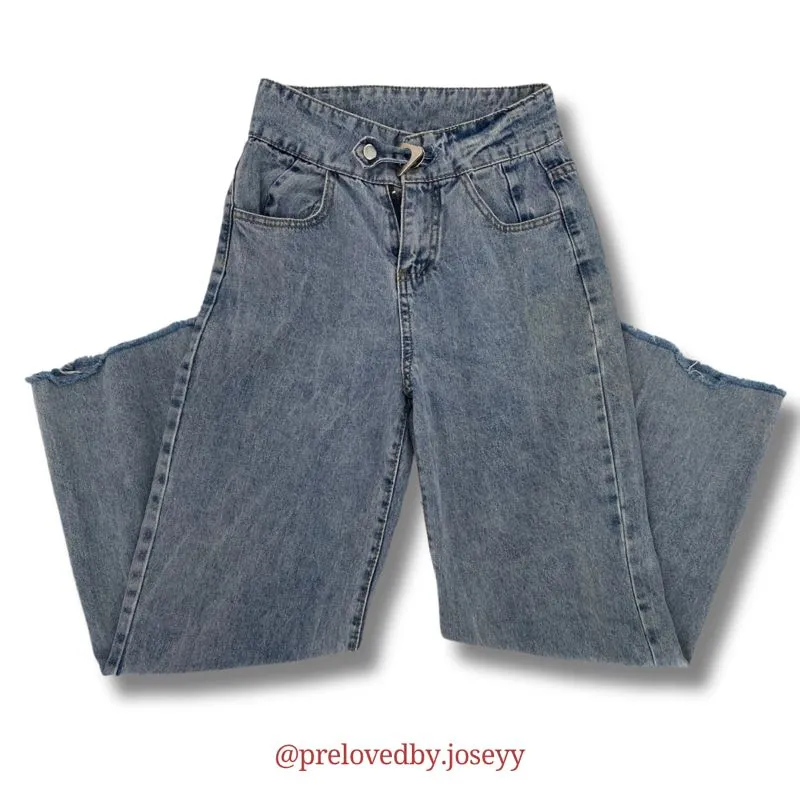 Streetwear Y2K High waisted jeans Wanita blue photo 1