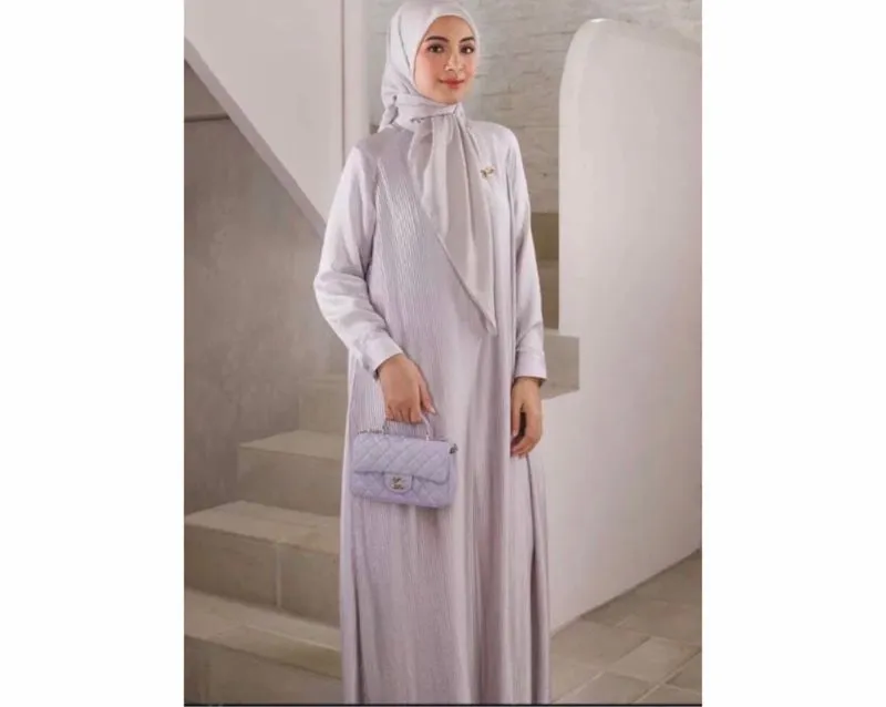 Muslim Maxi dress Wanita gray photo 1