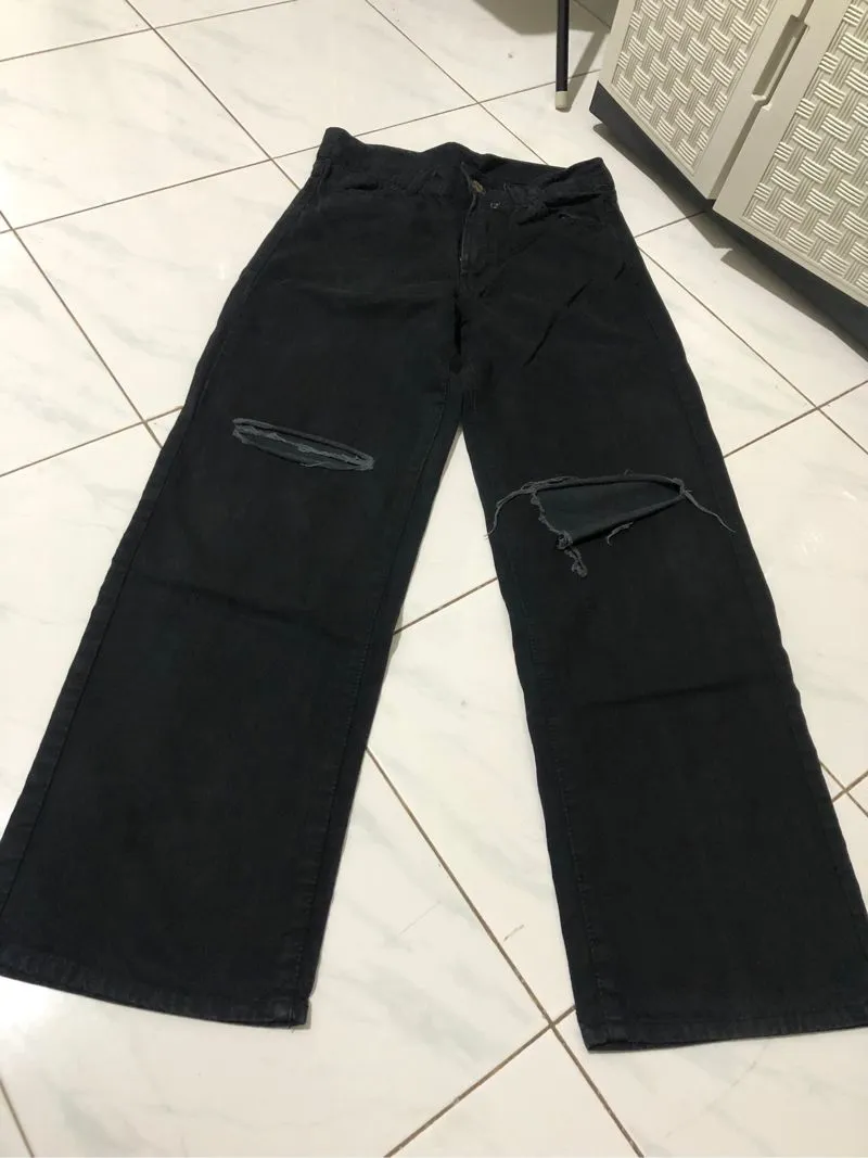 Casual Ripped jeans Wanita black photo 1