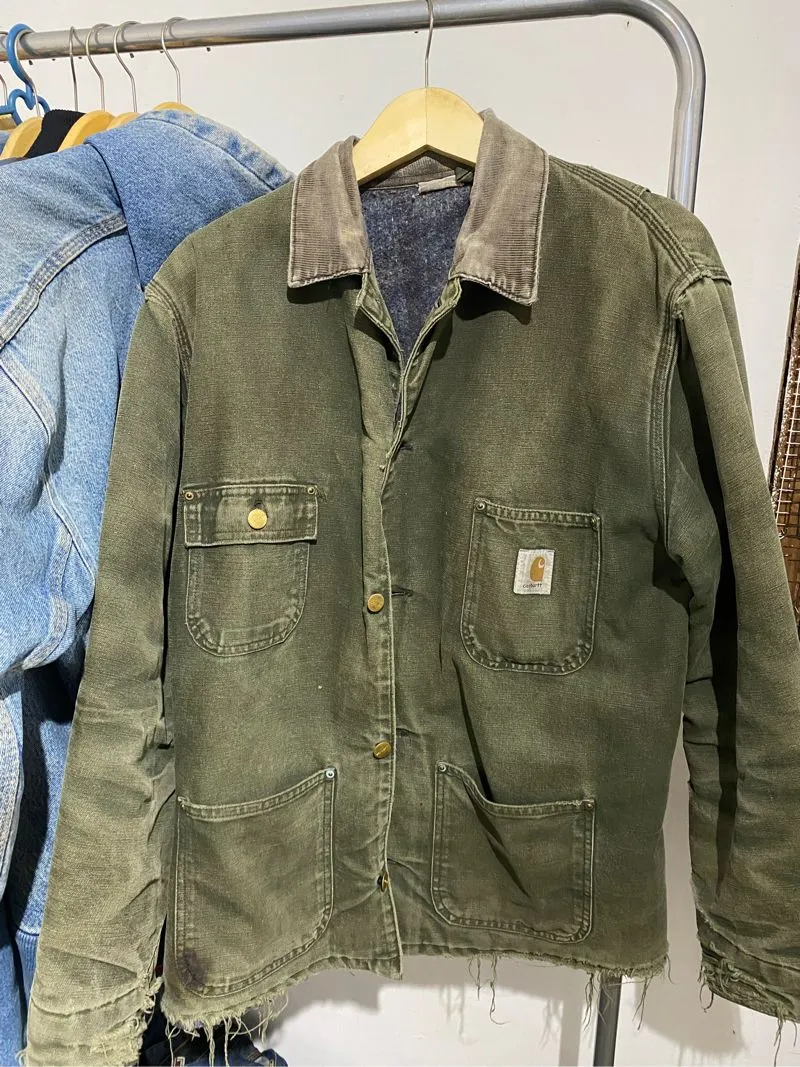 Carhartt Streetwear Y2K Trench coat Pria gold green photo 1