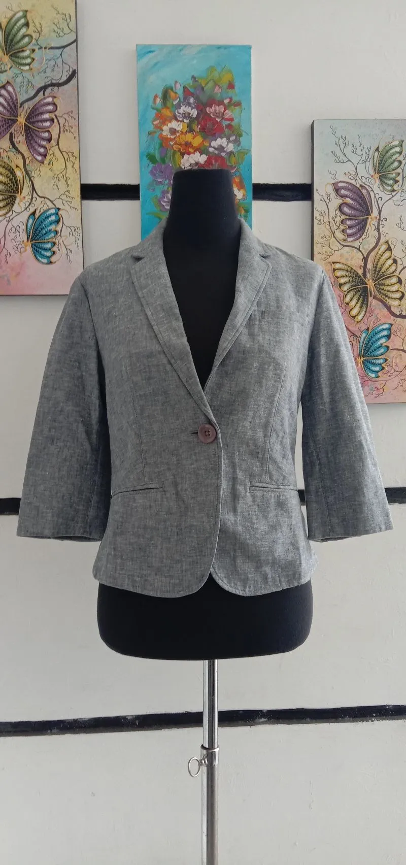 Casual Blazer Wanita gray photo 1