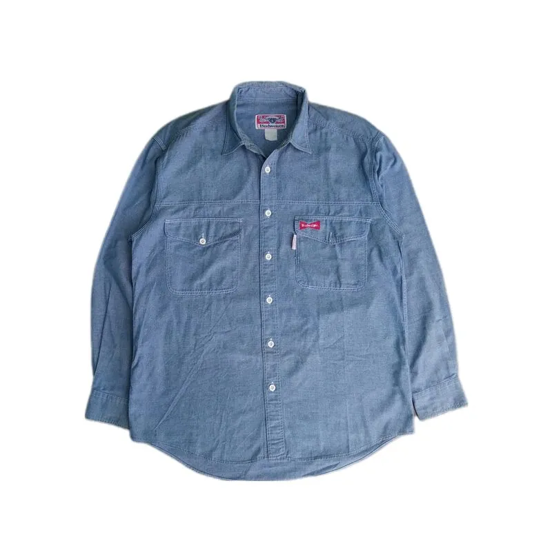 Budweiser Vintage Streetwear Formal shirt Pria red blue photo 1