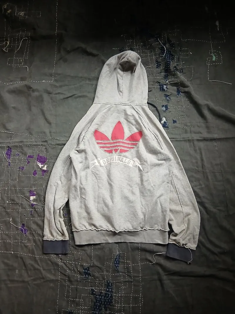 Adidas Streetwear Casual Hoody Pria white gray photo 1