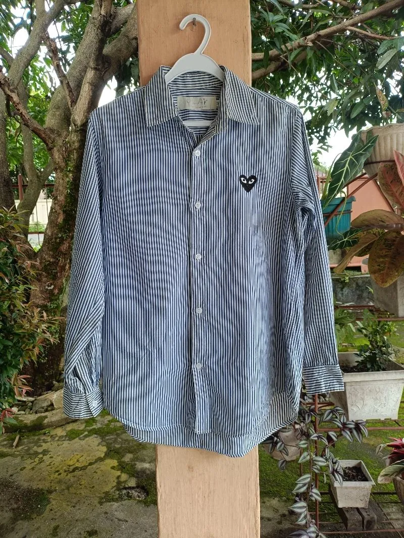 COMME des GARÇONS Luxury Shirt Wanita white blue photo 1