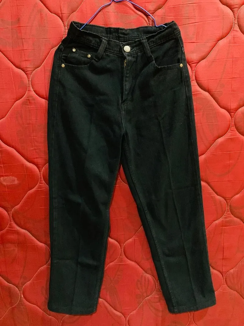 Casual High waisted jeans Wanita black photo 1