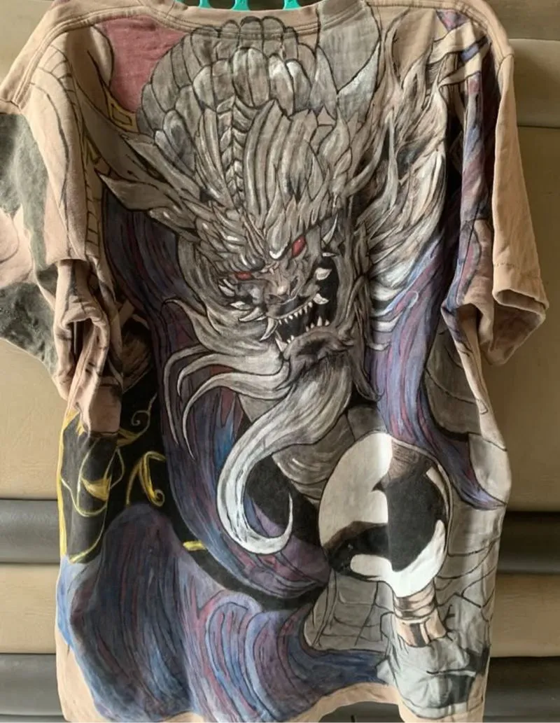 Vintage Reworked T-shirt Pria tan photo 1