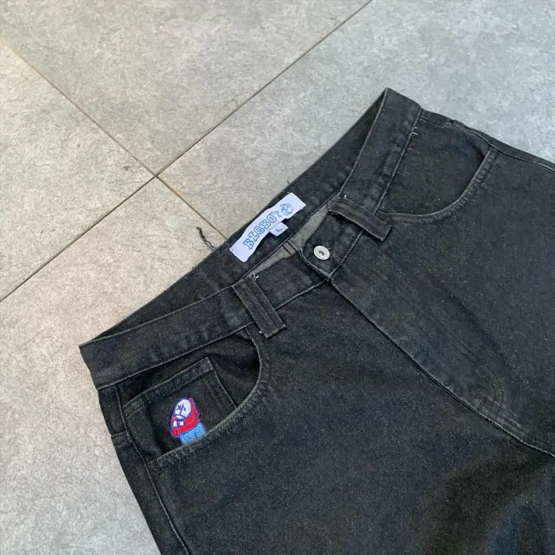 Streetwear Y2K Jeans Pria black photo 1