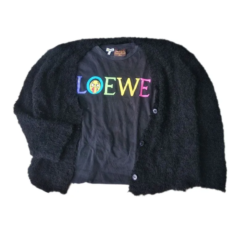 Vintage Grunge Cardigan Pria black photo 1