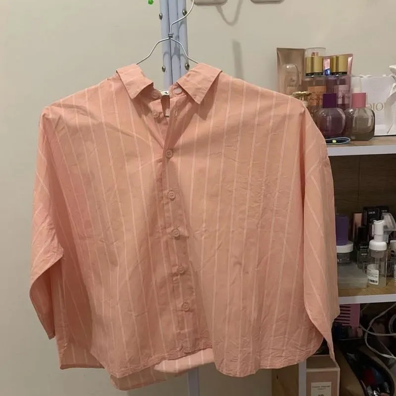 Casual Crop top Wanita white pink photo 1