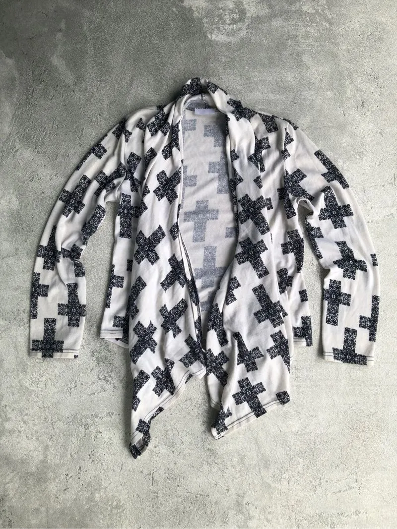 Japanese brand Y2K Indie Cardigan Wanita white black photo 1