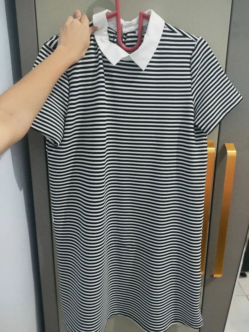 Casual Casual dress Wanita white black photo 1