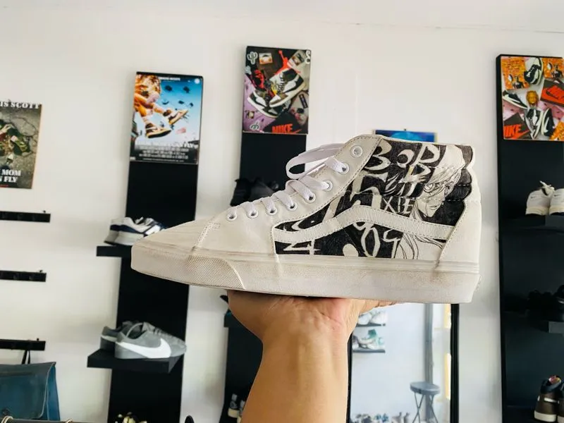 VANS Streetwear Sportswear Sneakers Pria white black photo 1