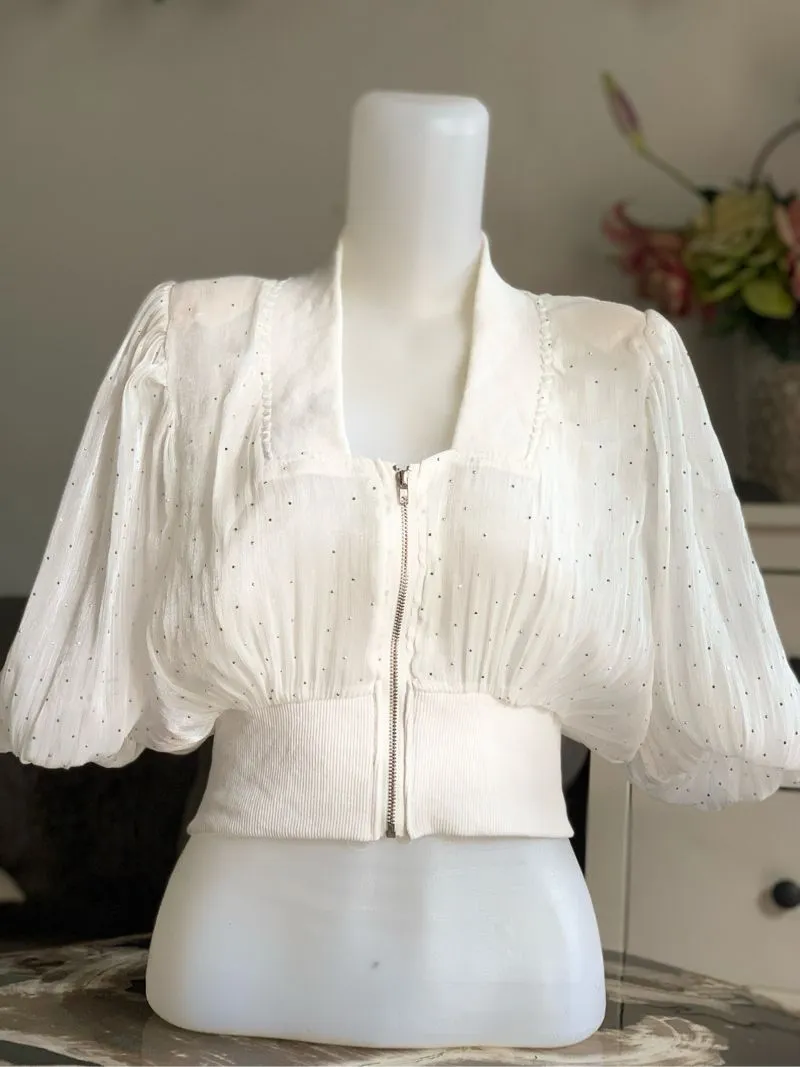 Fairy Crop top Wanita white photo 1