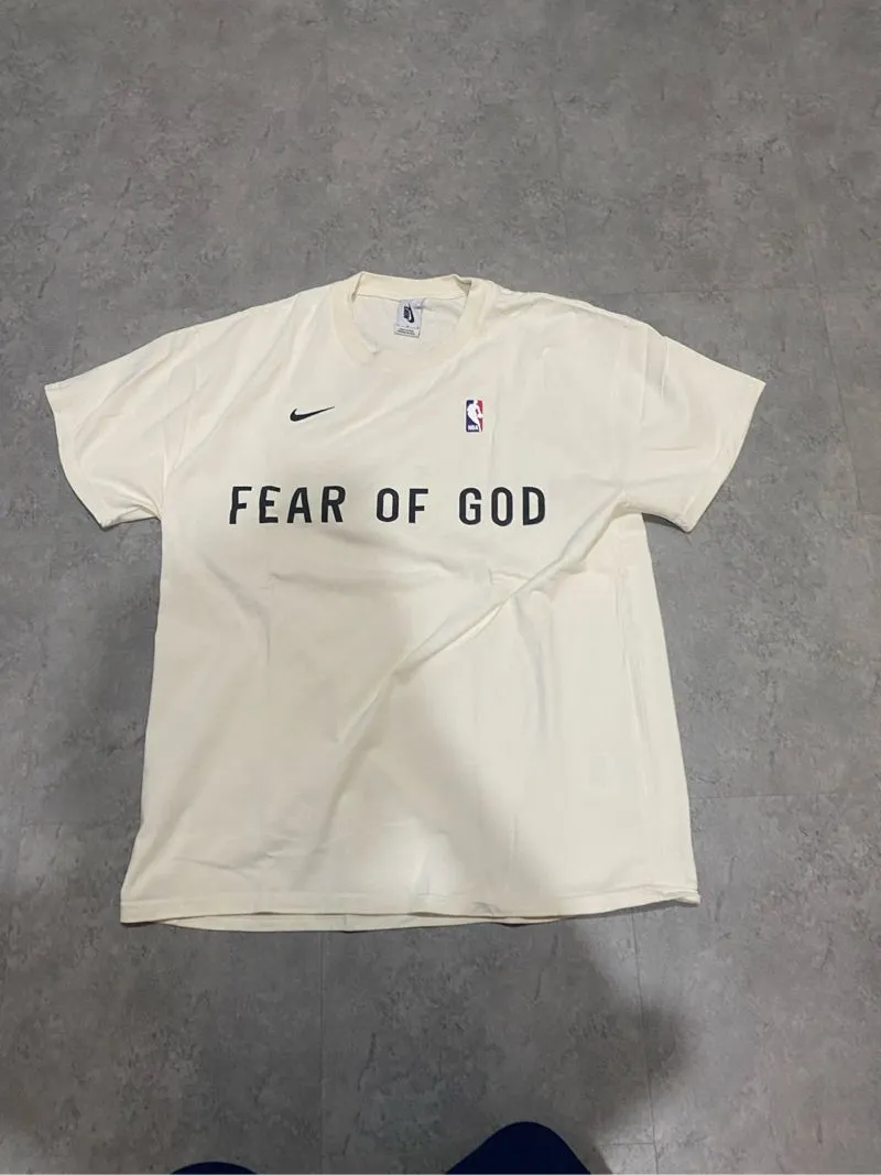 Fear of God Luxury Casual T-shirt Pria white cream photo 1