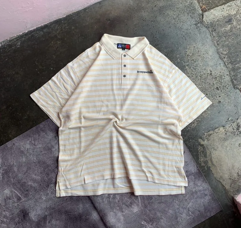 Le Coq Sportif Muslim Polo shirt Pria cream photo 1