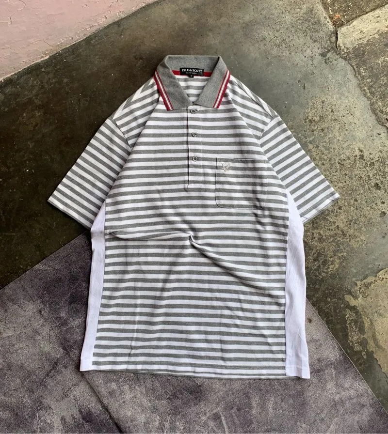 Lyle & Scott Casual Polo shirt Pria silver white photo 1