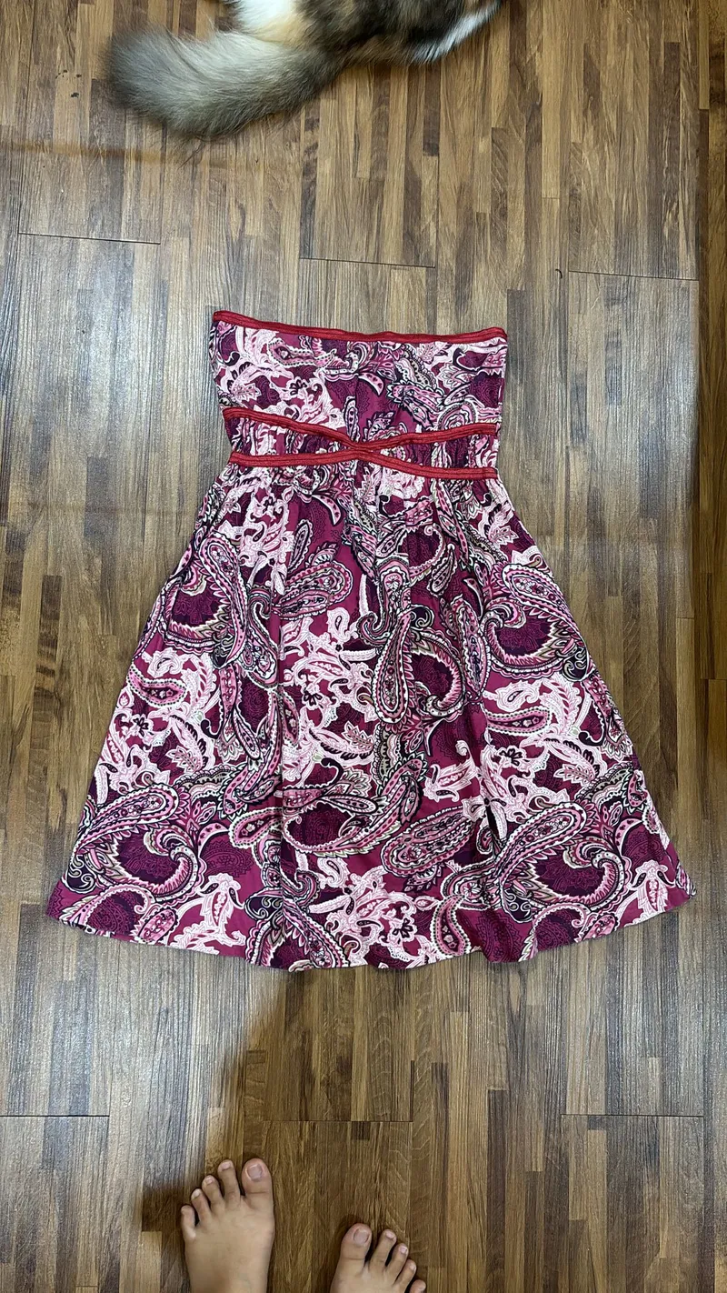 Vintage Coquette Summer dress Wanita purple red photo 1
