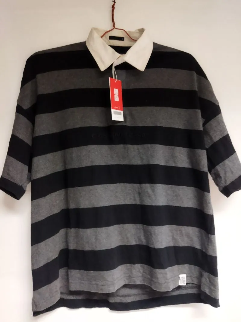 Uniqlo Vintage Casual Polo shirt Pria black gray photo 1