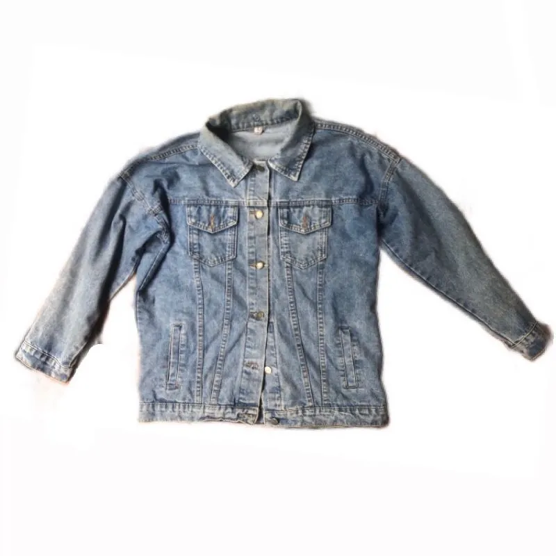 Streetwear Y2K Denim jacket Pria navy gray photo 1