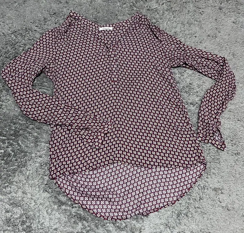 Casual Blouse Wanita burgundy red photo 1