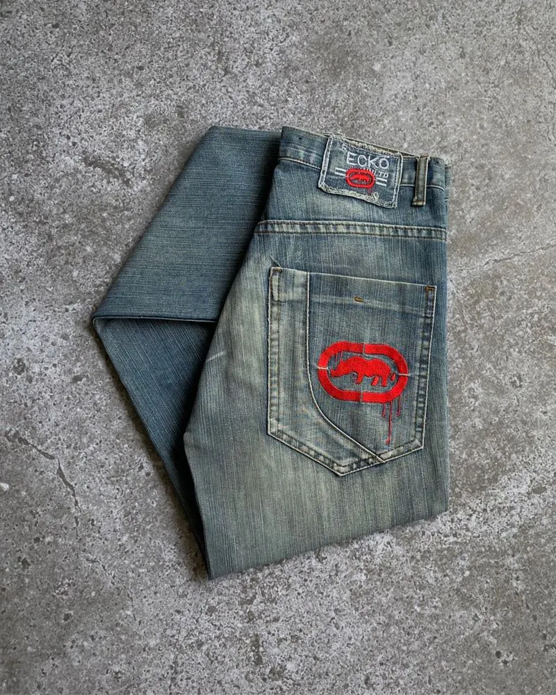 ECKO UNLTD Streetwear Y2K Jeans Pria blue photo 1