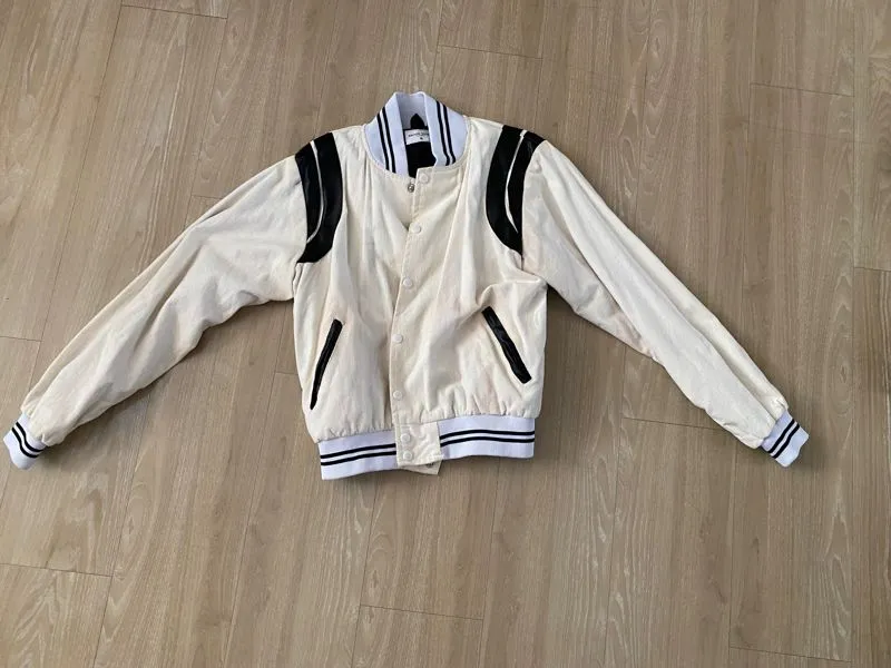 Vintage Minimalist Bomber jacket Pria white photo 1