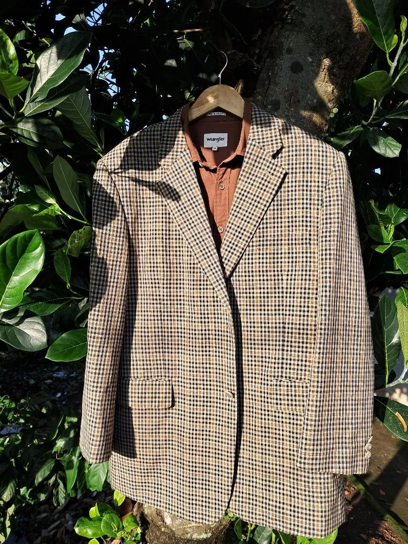 Crocodile Vintage Avant Garde Blazer Pria tan brown photo 1