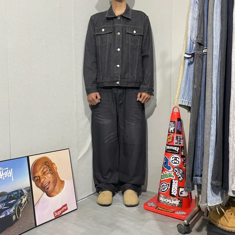 Streetwear Y2K Jeans Pria black photo 1