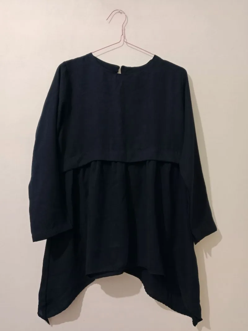 Casual Reworked Blouse Wanita navy photo 1
