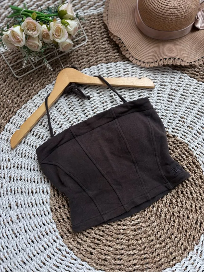 Casual Crop top Wanita gray photo 1