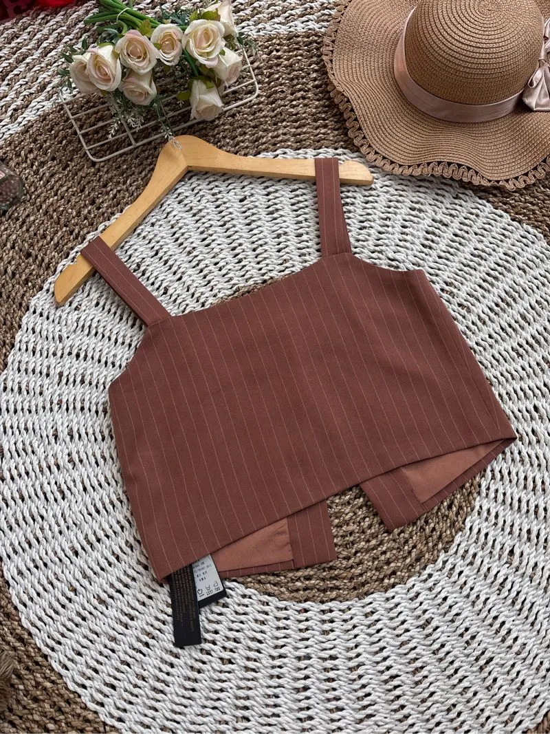 Casual Vest Wanita brown photo 1