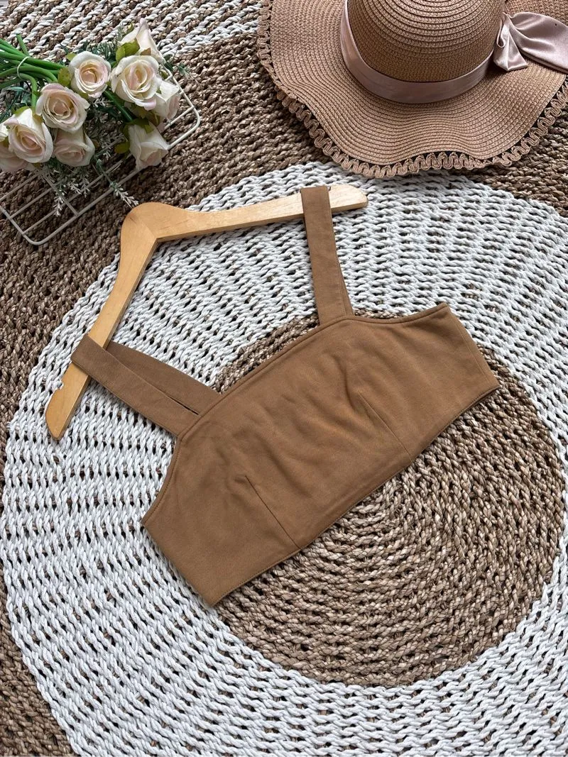 Casual Vest Wanita tan brown photo 1