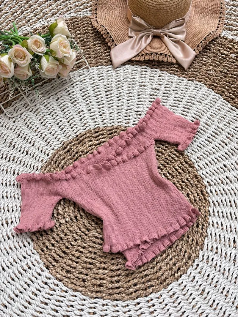 Luxury Crop top Wanita pink photo 1